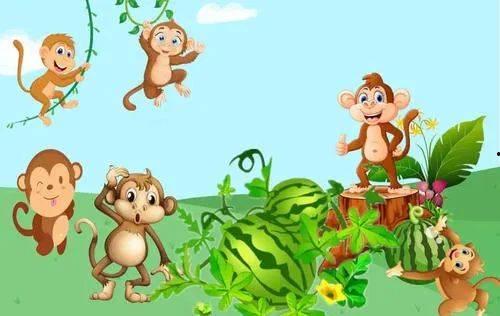 幼儿园猴子吃瓜故事视频,机智猴子巧吃瓜，趣味故事寓教于乐